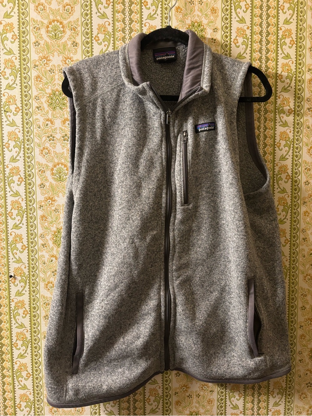 Patagonia Gray Heather Fleece Vest with Zip Pockets